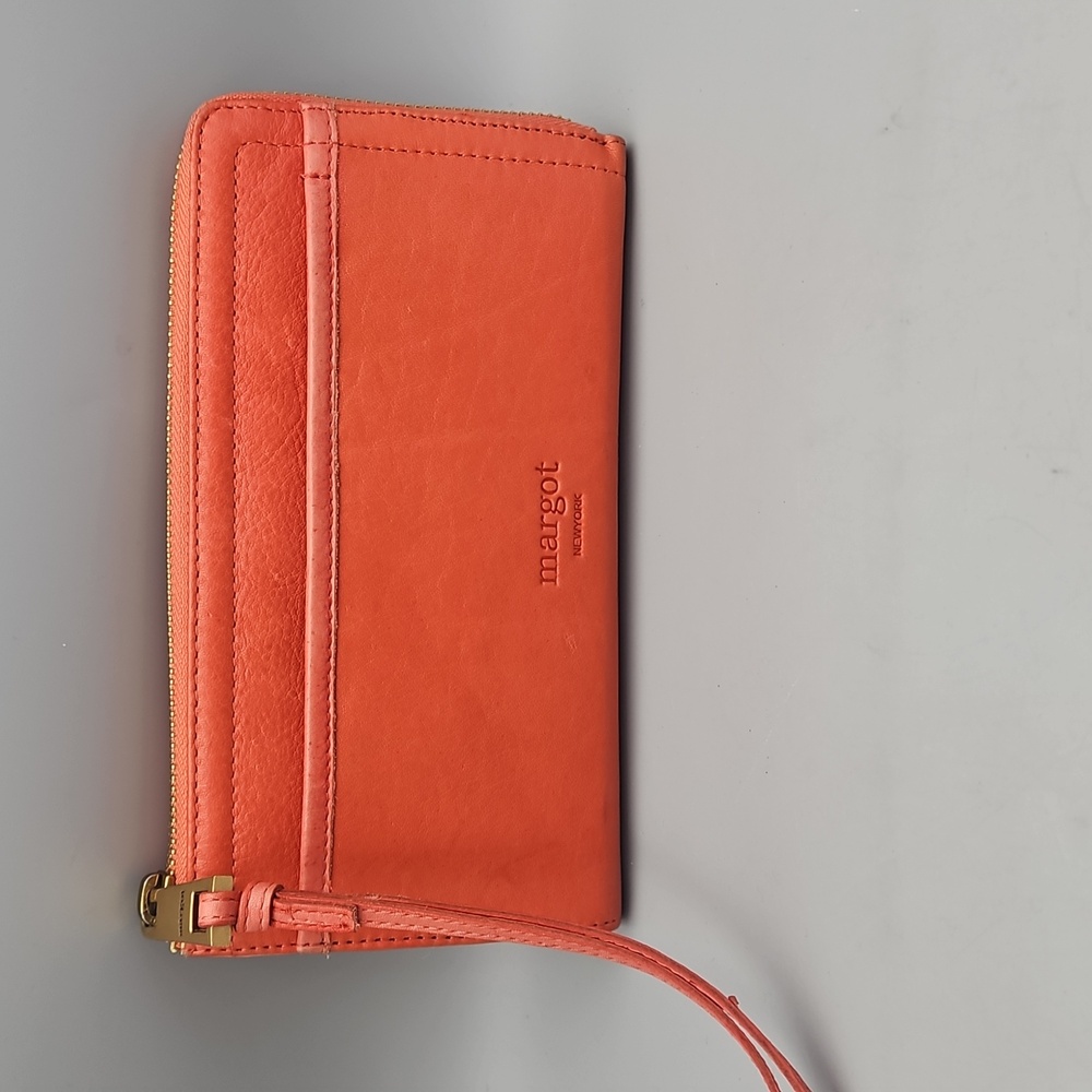 Margot leather wallet Coral Red